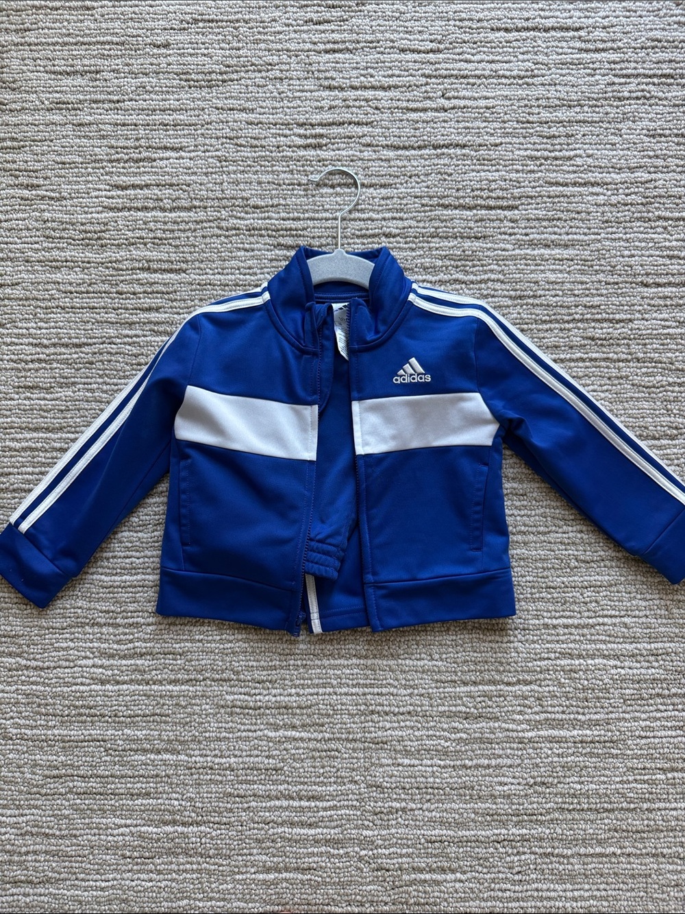 adidas Royal Blue and White Toddler Track Set
